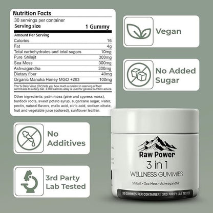 RAW POWER 3-IN-1 WELLNESS GUMMIES