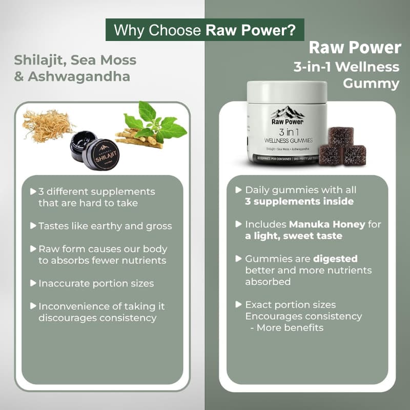 RAW POWER 3-IN-1 WELLNESS GUMMIES